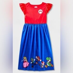 2pcs Super Mario Princess Peach dress up costume Princess Peach pajama dress